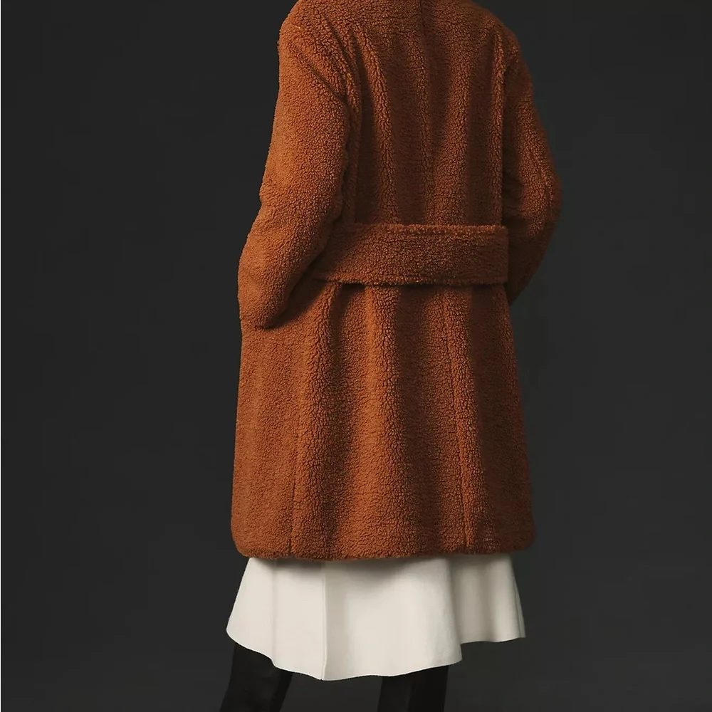 Anthropologie The Silas Sherpa Coat Women's Brown Size L NWT - Picture 3 of 9